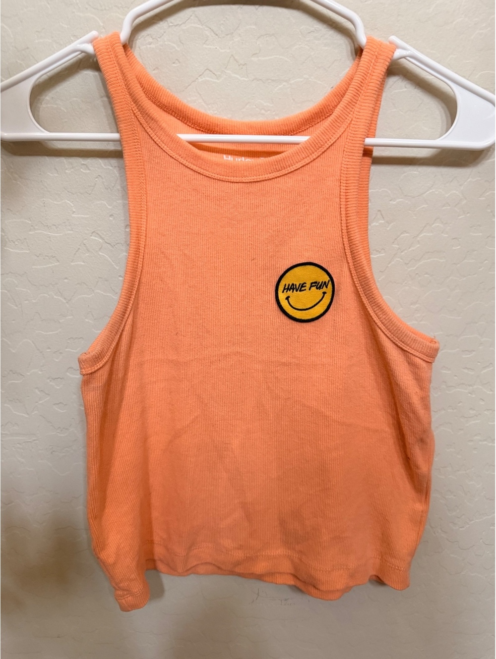 Hurley embroidered smiley face tank top